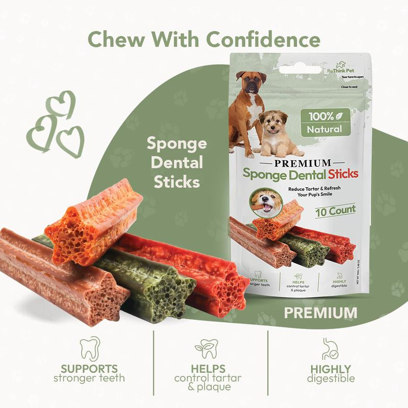 Rethink Pet Premium Dental Sponge Stick, Perfect Fun Dental Care Treats