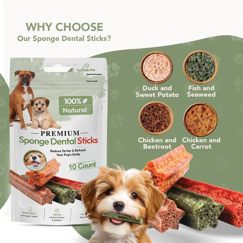 Rethink Pet Premium Dental Sponge Stick, Perfect Fun Dental Care Treats