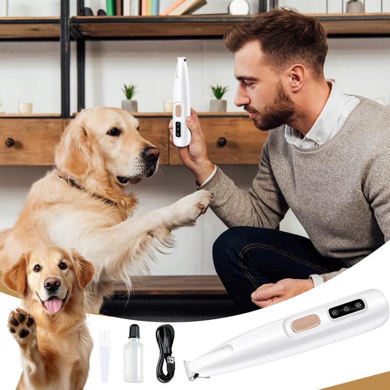 Rechargeable Pet Hair Trimmer Kit | Cordless Quiet Paw Trimmer with LED Light - Waterproof, Small Dogs & Cats! Easy Quiet Grooming for Paws & Fur! Must-Have Pet Grooming Tool
