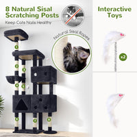 Extra Large Cat Tower, 81In Tall Cat Tree for Big Cats with 3 Condos and 8 Scratching Posts for Indoor Adult Cats