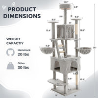 Wecharmer Cat Tree / Tower for Indoor with Green Leaves, Cat Condo Cozy Plush House with Hang Ball, Pet Furniture with Scratching Posts Cat Tree