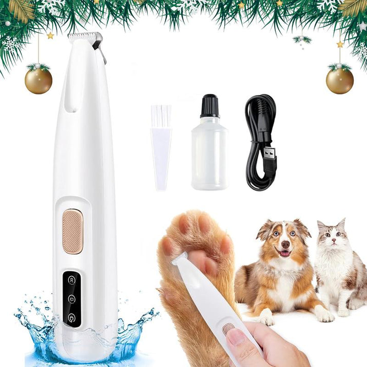 Rechargeable Pet Hair Trimmer Kit | Cordless Quiet Paw Trimmer with LED Light - Waterproof, Small Dogs & Cats! Easy Quiet Grooming for Paws & Fur! Must-Have Pet Grooming Tool