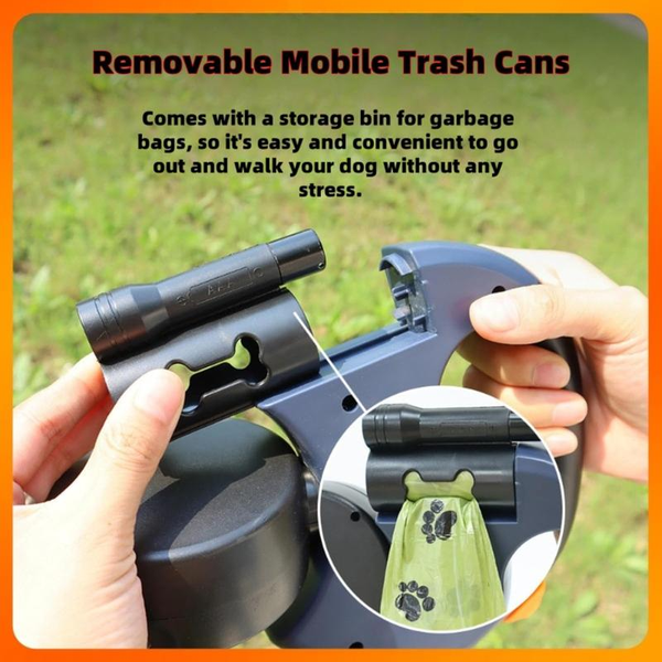 Tangle-Free Dual Dog Leash with 360° Swivel Head – for 2 Small to Medium Dogs (30 Lbs), 10Ft Retractable Leash, Lightweight Anti-Wear Handle,