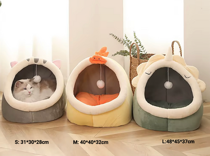 Cama para gatos de sueño profundo,  plegable, extraíble, lavable con forma de  bolsa tipo cueva( ver medidas)