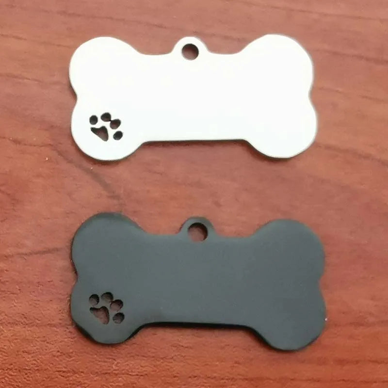 Etiqueta de identificación de mascota, llavero grabado gratis personalizado para gato, cachorro, perro, llavero colgante, pata de hueso, accesorios para mascotas