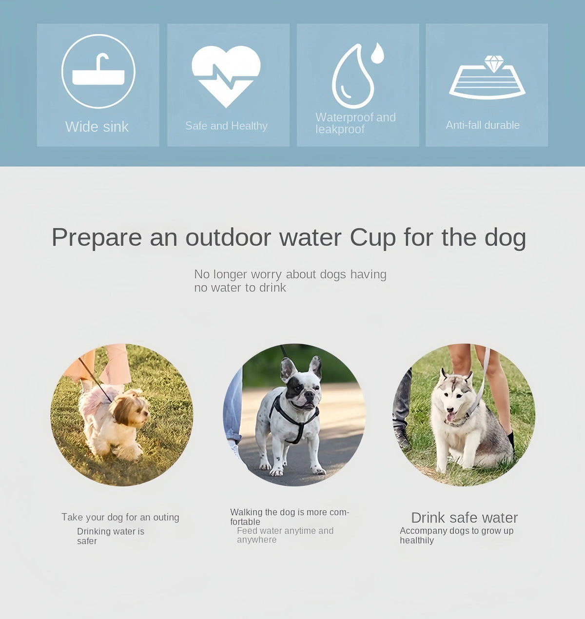 Botella de agua portátil para perros y gatos con almacenamiento de alimentos y contenedor de agua para cachorros, cuenco alimentador para perros, suministros para mascotas de viaje al aire libre