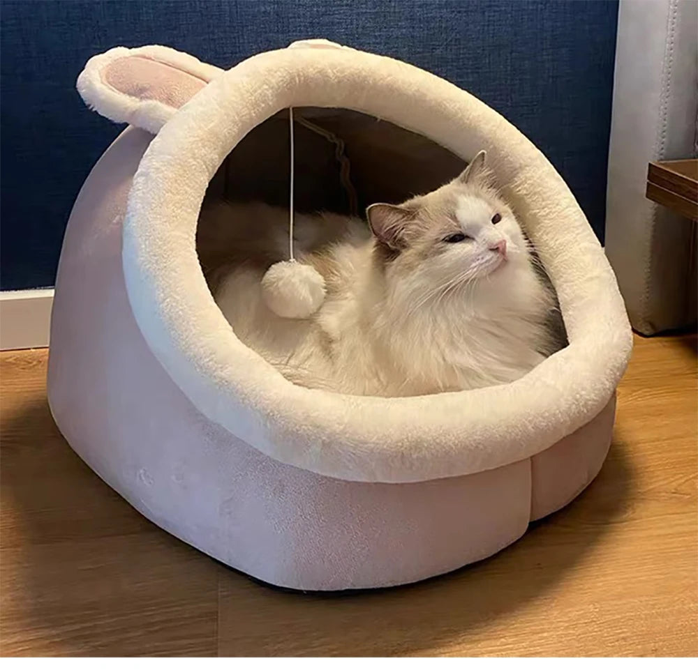 Cama para gatos de sueño profundo,  plegable, extraíble, lavable con forma de  bolsa tipo cueva( ver medidas)