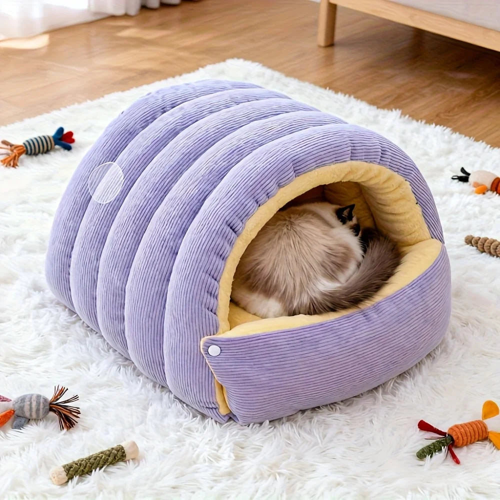 Cama cálida para gatos de invierno, casa cálida para mascotas, nido para dormir para mascotas, calidez gruesa, cama para dormir suave para gatitos, cueva para gatos, calidez para perros y gatos