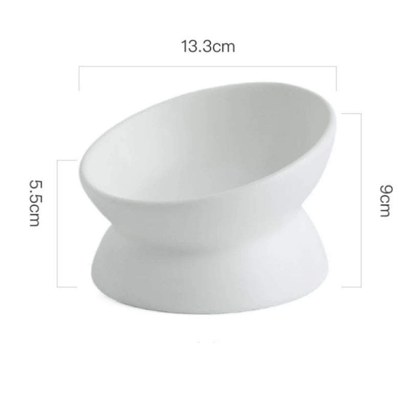 Comedero elevado para gatos y perros pequeños, con inclinación de 15°, de cerámica, para gatos y cachorros, 6 colores