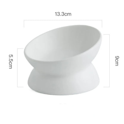 Comedero elevado para gatos y perros pequeños, con inclinación de 15°, de cerámica, para gatos y cachorros, 6 colores