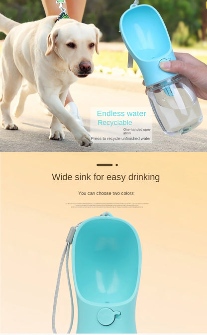 Botella de agua portátil para perros y gatos con almacenamiento de alimentos y contenedor de agua para cachorros, cuenco alimentador para perros, suministros para mascotas de viaje al aire libre