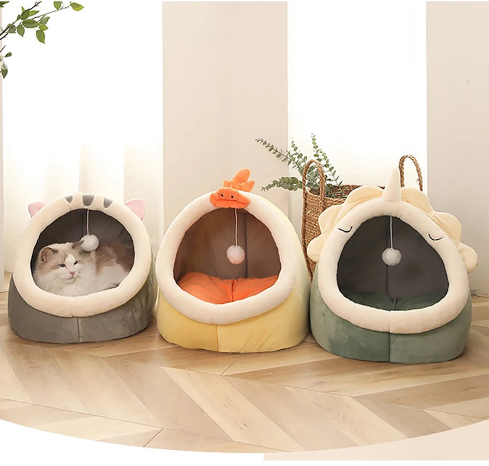 Cama para gatos de sueño profundo,  plegable, extraíble, lavable con forma de  bolsa tipo cueva( ver medidas)