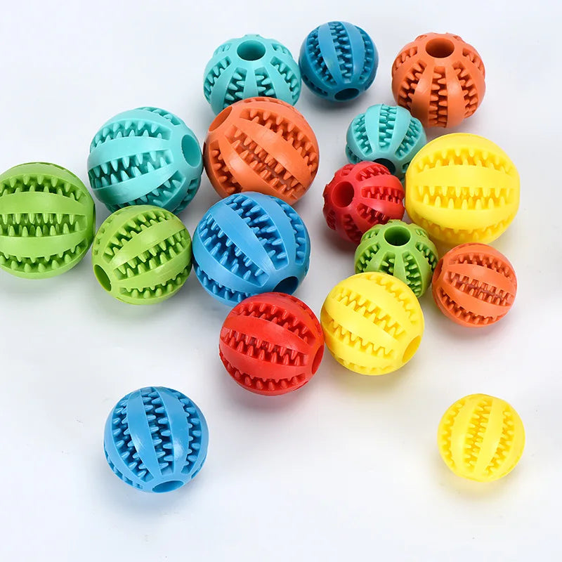Pelota de juguete para perros, pelotas de goma interactivas, juguetes para masticar para cachorros, pelota para limpiar dientes de mascotas, comedero para gatos, pelotas de silicona para comer.