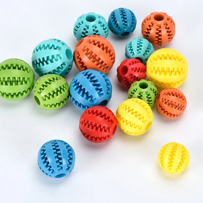 Pelota de juguete para perros, pelotas de goma interactivas, juguetes para masticar para cachorros, pelota para limpiar dientes de mascotas, comedero para gatos, pelotas de silicona para comer.