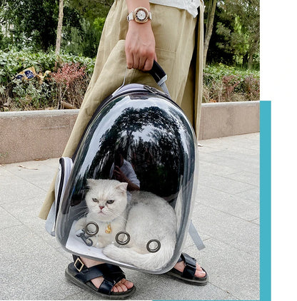 Bolsa de transporte para Gato, mochilas espaciales transparente portátil y transpirable, también para perros pequeños y cachorros