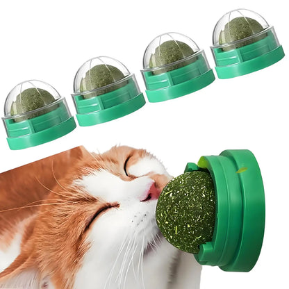 1-3PCS Bolas de hierba gatera para gatos Juguetes de hierba gatera de pared para lamer gatos Juguetes para masticar gatitos Limpieza de dientes Eliminación de bolas de pelo dental Juguetes comestibles para gatos