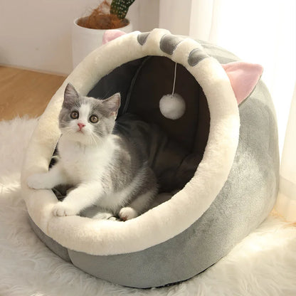 Cama para gatos de sueño profundo,  plegable, extraíble, lavable con forma de  bolsa tipo cueva( ver medidas)