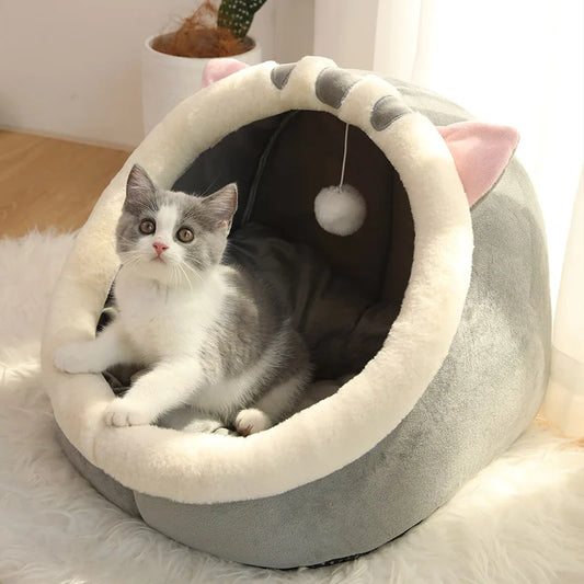 Cama para gatos de sueño profundo,  plegable, extraíble, lavable con forma de  bolsa tipo cueva( ver medidas)