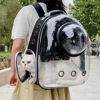 Bolsa de transporte para Gato, mochilas espaciales transparente portátil y transpirable, también para perros pequeños y cachorros