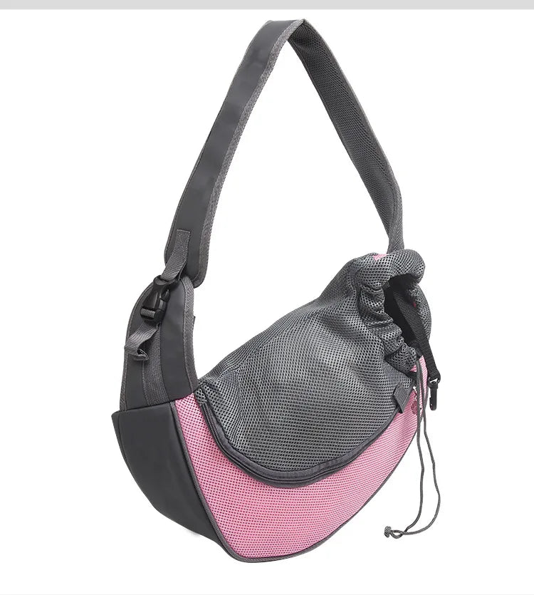 Bolso de hombro de malla Oxford para mascotas, cómoda para viaje al aire libre, S/L