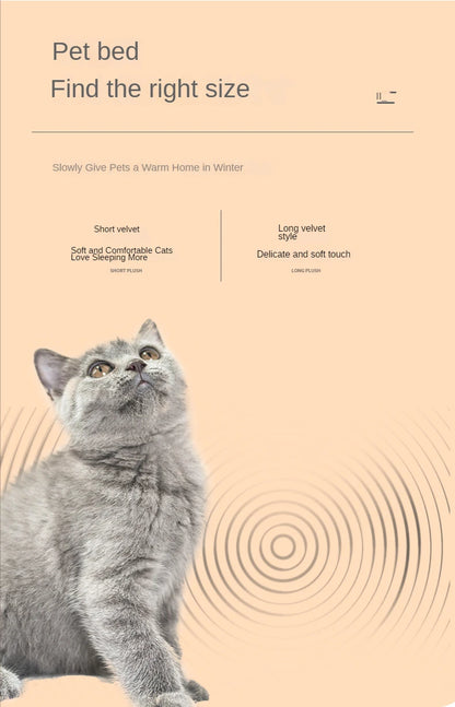 Casa para gatos de invierno de felpa, cama redonda para gatos, cojín grueso y cálido, cesta para gatos, saco de dormir para mascotas, nido para gatitos, perrera para gatos pequeños.