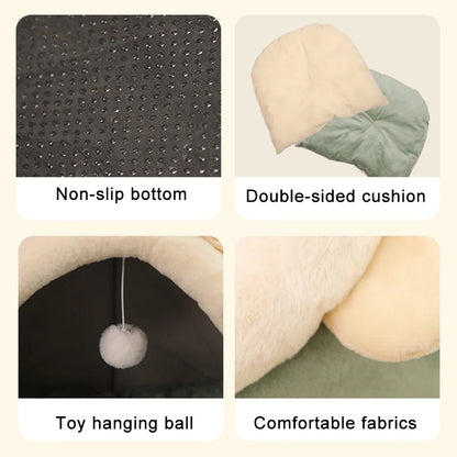 Cama para gatos de sueño profundo,  plegable, extraíble, lavable con forma de  bolsa tipo cueva( ver medidas)