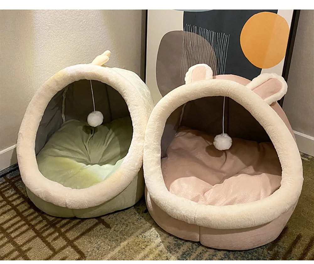Cama para gatos de sueño profundo,  plegable, extraíble, lavable con forma de  bolsa tipo cueva( ver medidas)