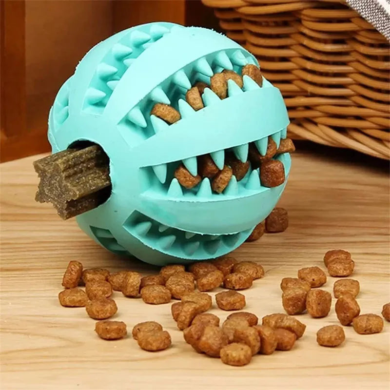 Pelota de juguete para perros, pelotas de goma interactivas, juguetes para masticar para cachorros, pelota para limpiar dientes de mascotas, comedero para gatos, pelotas de silicona para comer.