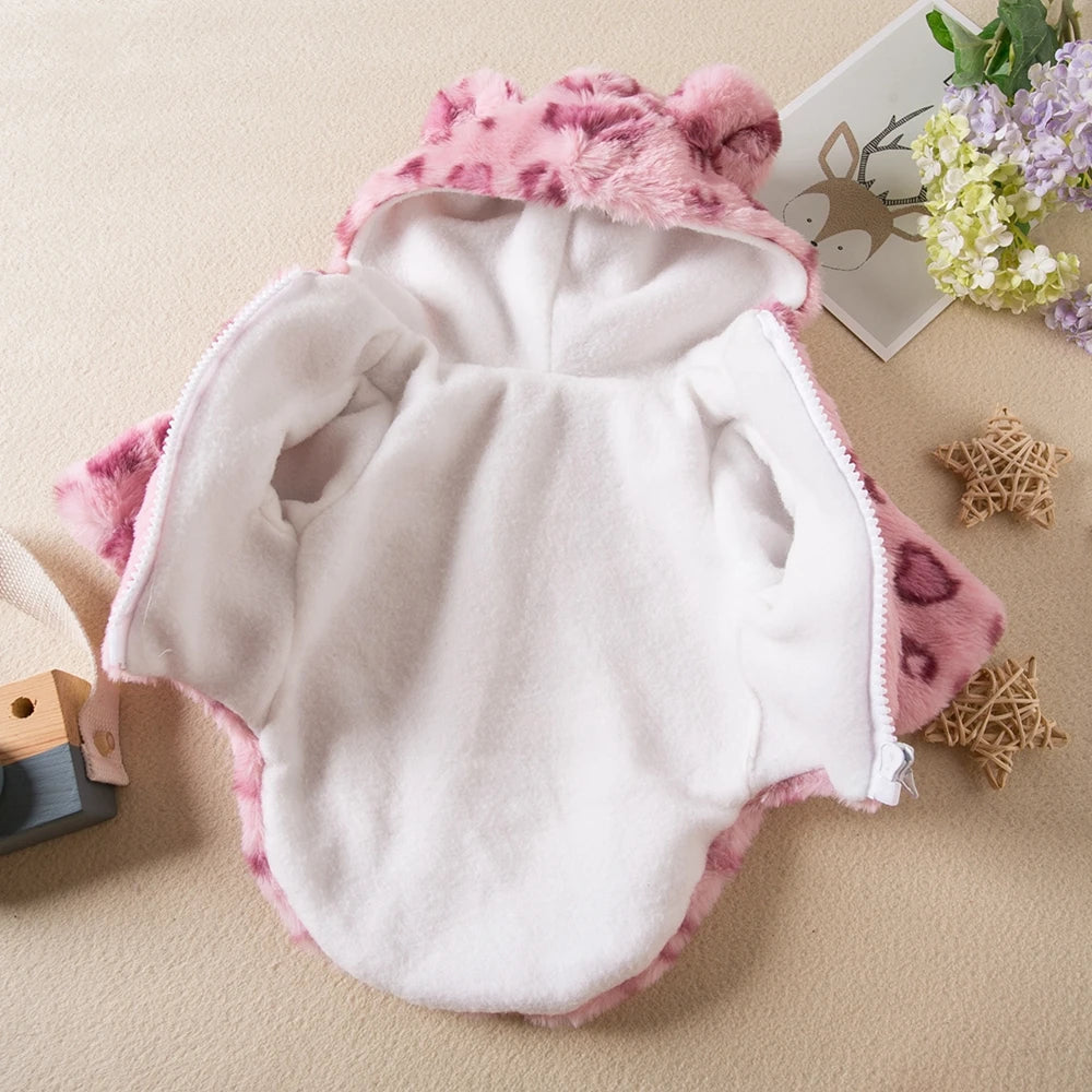 Ropa de invierno para perros con capucha de lana cálida para perros Bulldog Francés , perros pequeños, disfraces para mascotas