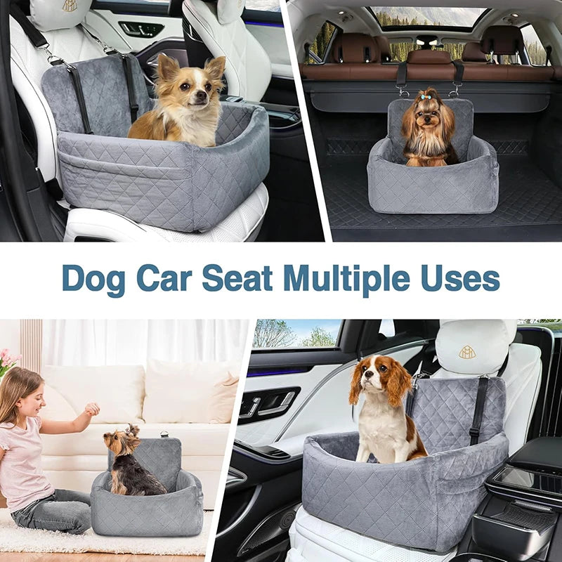 Asiento de auto  seguridad para mascotas antideslizante para cachorro, gato es  lavable para fila delantera y trasera.