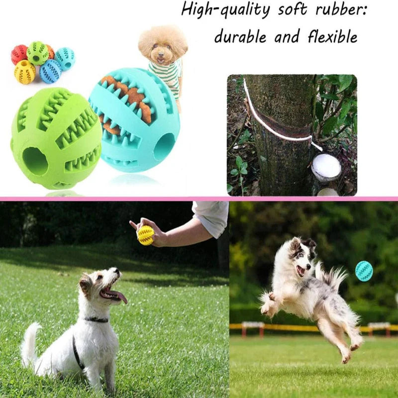 Pelota de juguete para perros, pelotas de goma interactivas, juguetes para masticar para cachorros, pelota para limpiar dientes de mascotas, comedero para gatos, pelotas de silicona para comer.