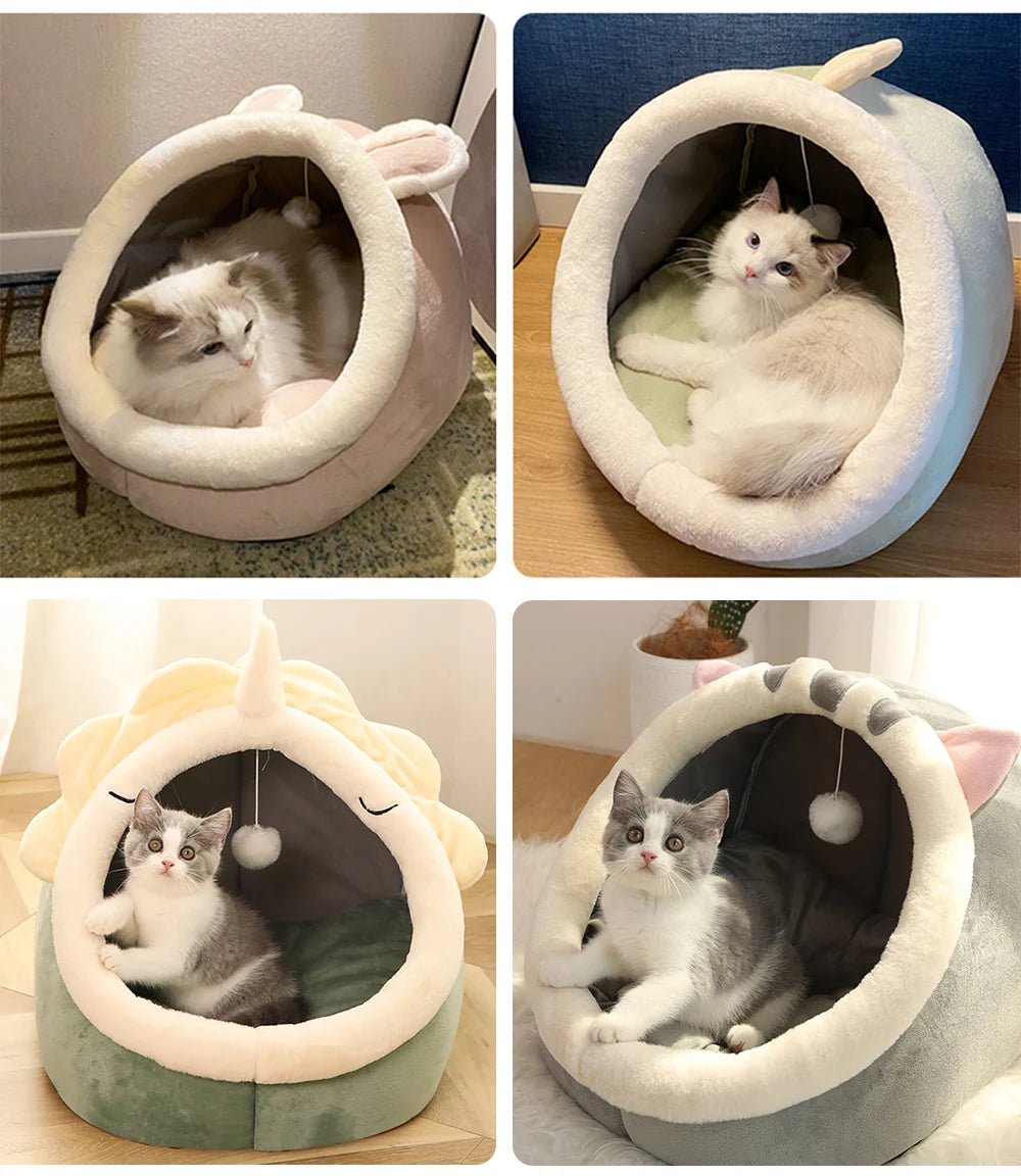 Cama para gatos de sueño profundo,  plegable, extraíble, lavable con forma de  bolsa tipo cueva( ver medidas)