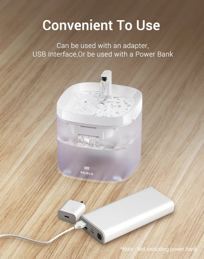 Fuente de agua inteligente ROJECO para gatos, dispensador automático de agua para mascotas, purificador de agua para perros y gatos con filtros de recirculación.