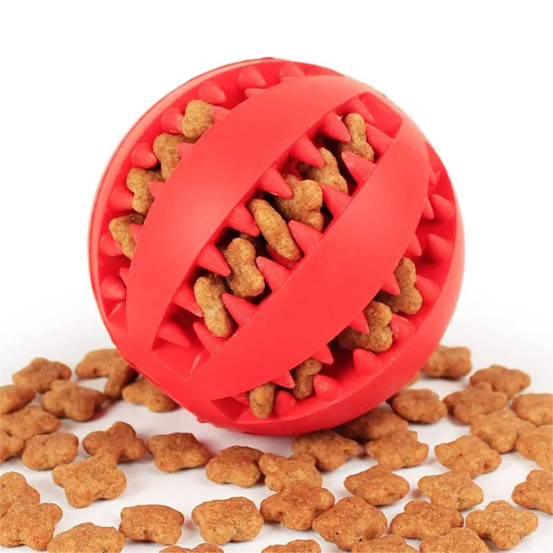 Pelota de juguete para perros, pelotas de goma interactivas, juguetes para masticar para cachorros, pelota para limpiar dientes de mascotas, comedero para gatos, pelotas de silicona para comer.