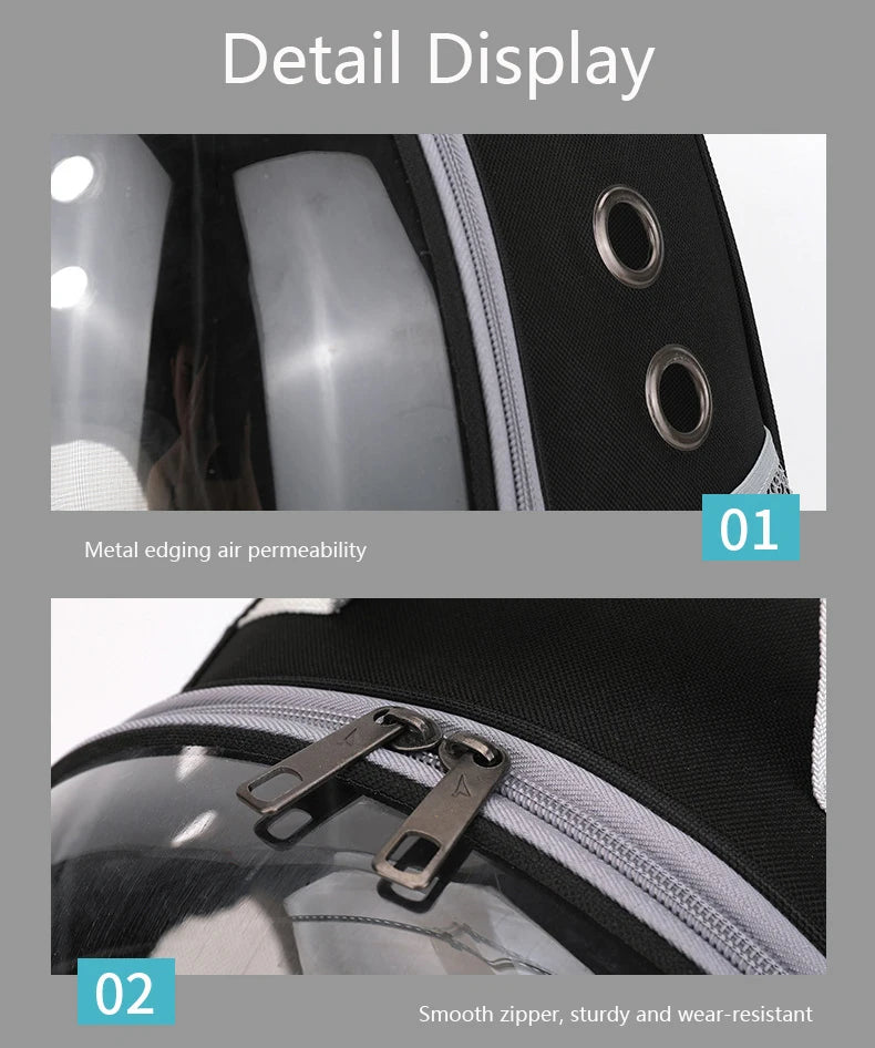 Bolsa de transporte para Gato, mochilas espaciales transparente portátil y transpirable, también para perros pequeños y cachorros