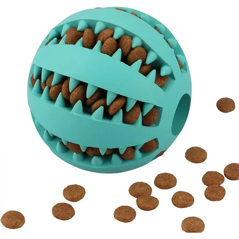 Pelota de juguete para perros, pelotas de goma interactivas, juguetes para masticar para cachorros, pelota para limpiar dientes de mascotas, comedero para gatos, pelotas de silicona para comer.