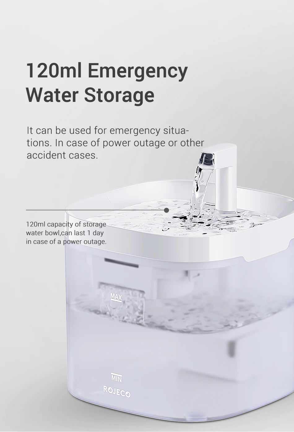 Fuente de agua inteligente ROJECO para gatos, dispensador automático de agua para mascotas, purificador de agua para perros y gatos con filtros de recirculación.
