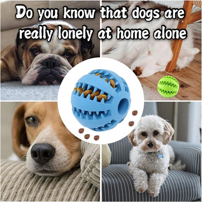 Pelota de juguete para perros, pelotas de goma interactivas, juguetes para masticar para cachorros, pelota para limpiar dientes de mascotas, comedero para gatos, pelotas de silicona para comer.