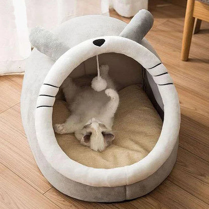 Cama para gatos de sueño profundo,  plegable, extraíble, lavable con forma de  bolsa tipo cueva( ver medidas)