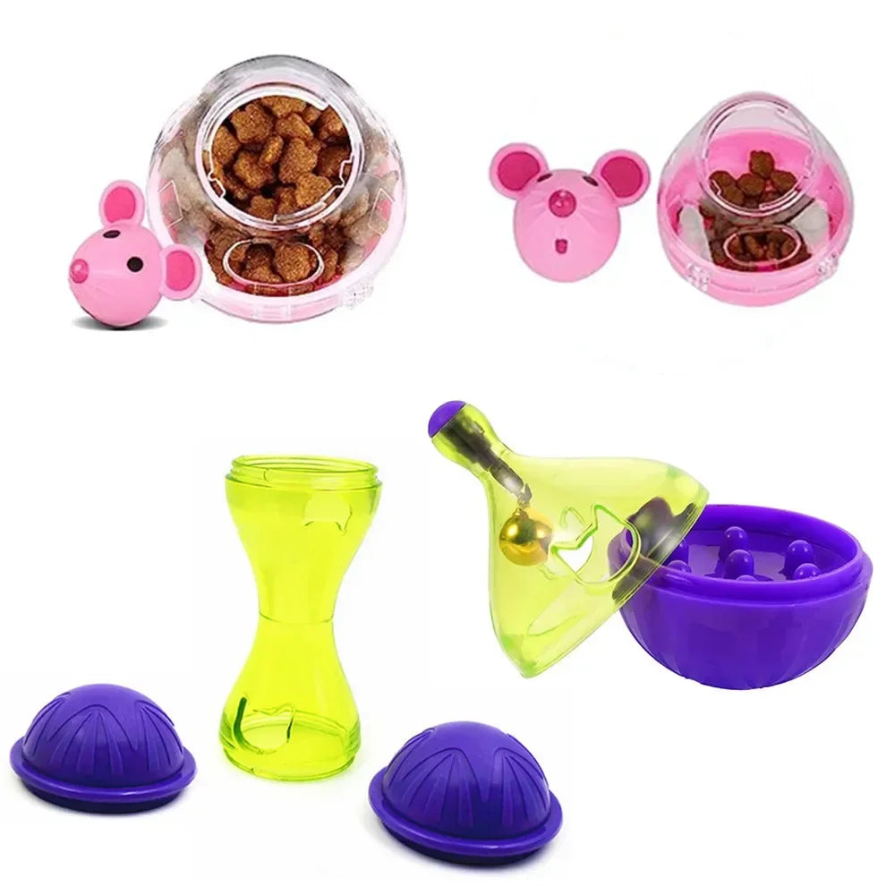 Juguete Interactivo Dispensador de Comida para Gatos y Perros - Pelota Tumbler Anti-Estrés