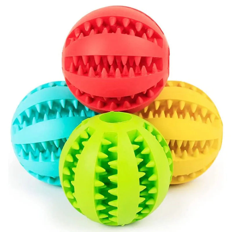 Pelota de juguete para perros, pelotas de goma interactivas, juguetes para masticar para cachorros, pelota para limpiar dientes de mascotas, comedero para gatos, pelotas de silicona para comer.