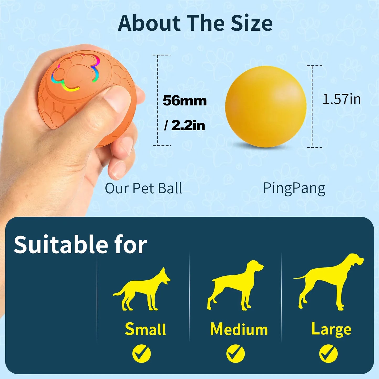 Pelota de juguete inteligente para perros, electrónica, interactiva, con USB, automática, con rebote y luces RGB, ideal para cachorros y gatos.