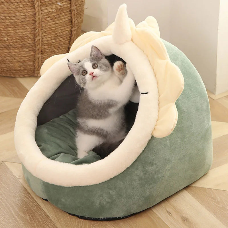 Cama para gatos de sueño profundo,  plegable, extraíble, lavable con forma de  bolsa tipo cueva( ver medidas)