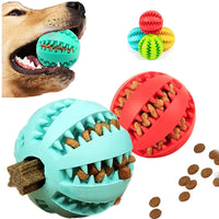 Pelota de juguete para perros, pelotas de goma interactivas, juguetes para masticar para cachorros, pelota para limpiar dientes de mascotas, comedero para gatos, pelotas de silicona para comer.