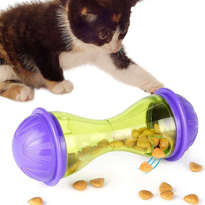 Juguete Interactivo Dispensador de Comida para Gatos y Perros - Pelota Tumbler Anti-Estrés