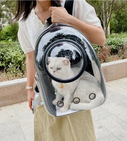 Bolsa de transporte para Gato, mochilas espaciales transparente portátil y transpirable, también para perros pequeños y cachorros