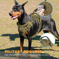 Arnés táctico para perros, arnés para perros sin tirones, arnés de chaleco MOLLE transpirable ajustable para perros medianos y grandes, militar reflectante