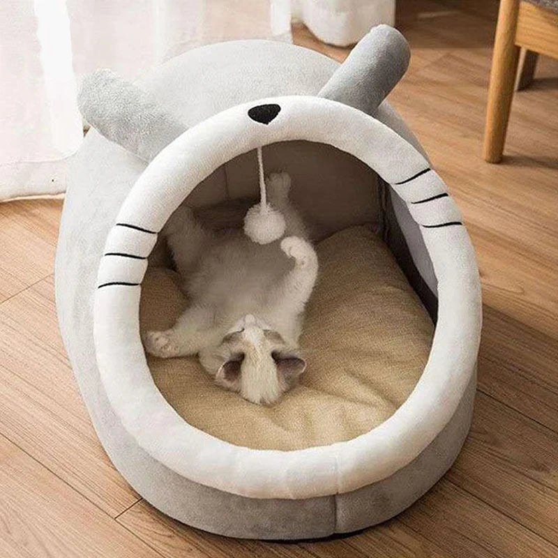 Cama para gatos de sueño profundo,  plegable, extraíble, lavable con forma de  bolsa tipo cueva( ver medidas)