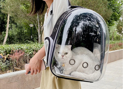 Bolsa de transporte para Gato, mochilas espaciales transparente portátil y transpirable, también para perros pequeños y cachorros