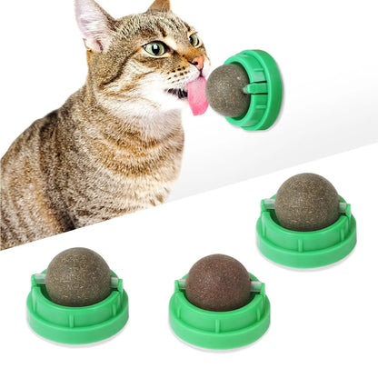 1-3PCS Bolas de hierba gatera para gatos Juguetes de hierba gatera de pared para lamer gatos Juguetes para masticar gatitos Limpieza de dientes Eliminación de bolas de pelo dental Juguetes comestibles para gatos